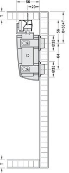 Kování pro posuvné dveře, Häfele Slido F-Fold61 25A / 50A, sada