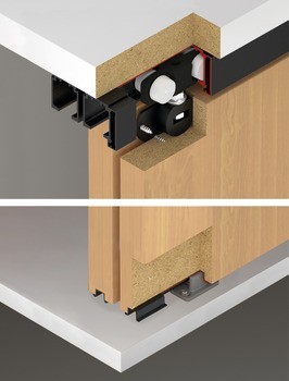 Kování pro posuvné dveře, Häfele Slido F-Line16 80A, Infront, sada