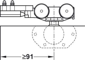 Kování pro posuvné dveře, Häfele Slido F-Line16 80B, Mixfront, sada