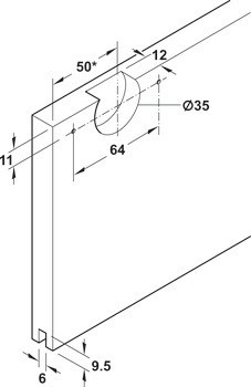 Kování pro posuvné dveře, Häfele Slido F-Line21 12C, sada