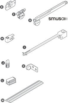 Kování pro posuvné dveře, Häfele Slido F-Line21 20C, sada