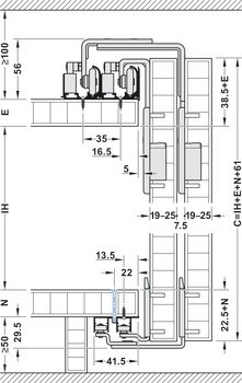 Kování pro posuvné dveře, Häfele Slido F-Line31 40A, sada