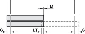 Kování pro posuvné dveře, Häfele Slido F-Line31 60A, sada