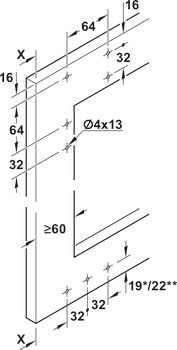 Kování pro posuvné dveře, Häfele Slido F-Line42 50C, sada