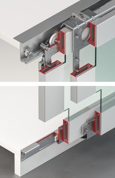 Kování pro posuvné dveře, Häfele Slido F-Line42 50C, sada