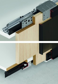 Kování pro posuvné dveře, Häfele Slido F-Line44 80A, sada