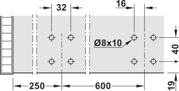 Kování pro posuvné dveře, Häfele Slido F-Line44 80A, sada