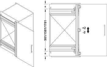 Kování pro posuvné dveře, Häfele Slido F-Park72 50A, sada