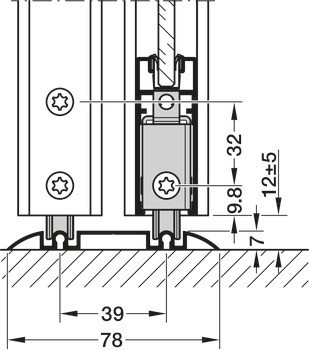 Kování pro posuvné dveře, Häfele Slido R-Aluflex 80A, Service+, dveřní kování