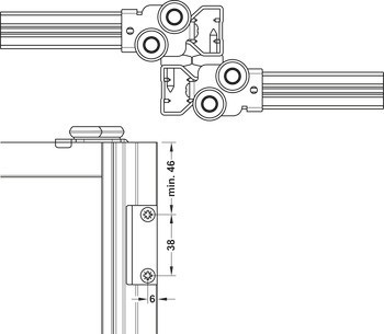 Kování pro posuvné dveře, Häfele Slido R-Aluflex 80A, Service+, dveřní kování