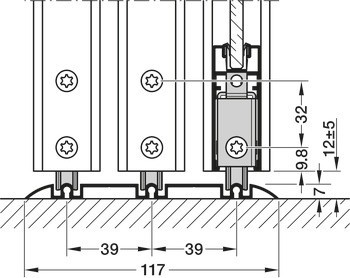 Kování pro posuvné dveře, Häfele Slido R-Aluflex 80A, Service+, dveřní kování
