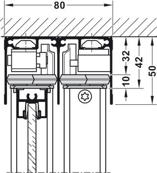 Kování pro posuvné dveře, Häfele Slido R-Aluflex 80W, sada