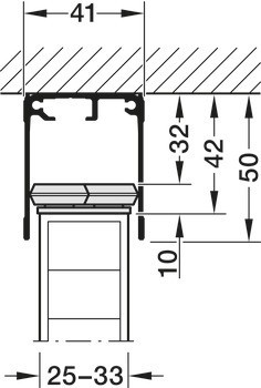 Kování pro posuvné dveře, Häfele Slido R-Aluflex 80W, sada