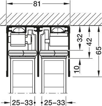 Kování pro posuvné dveře, Häfele Slido R-Aluflex 80W, sada