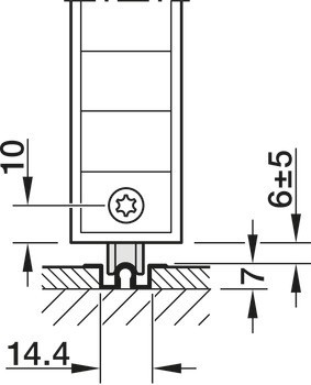 Kování pro posuvné dveře, Häfele Slido R-Aluflex 80W, sada