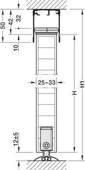 Kování pro posuvné dveře, Häfele Slido R-Aluflex 80W, sada