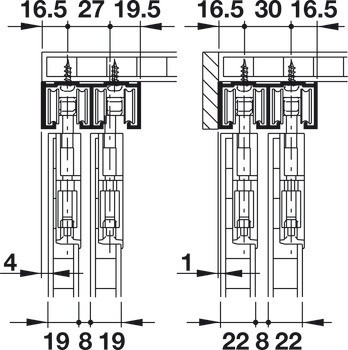 Kování pro posuvné dveře, Hawa 208 IF 40/70 Rollingfitt, sada