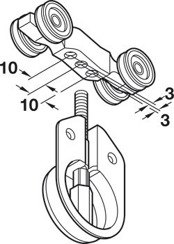 Kování pro posuvné dveře, Hawa 208 IF 40/70 Rollingfitt, sada