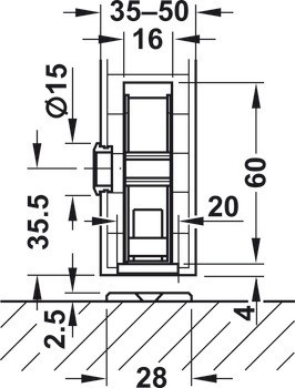 Kování pro posuvné dveře, Hawa Aperto 60 H, sada otočných dveří