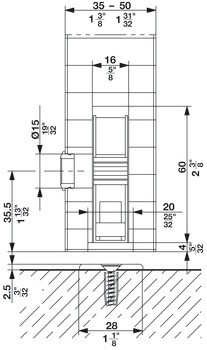 Kování pro posuvné dveře, Hawa Aperto 60 H, sada