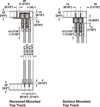 Kování pro posuvné dveře, Hawa Clipo 16 GS IF, sada