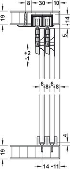 Kování pro posuvné dveře, Hawa Clipo 16 GS IF, sada