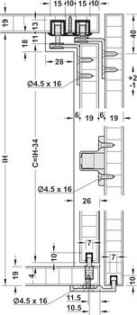 Kování pro posuvné dveře, Hawa Clipo 16 H VF/IF, sada