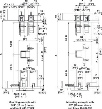 Kování pro posuvné dveře, Hawa Clipo 16 MF, sada