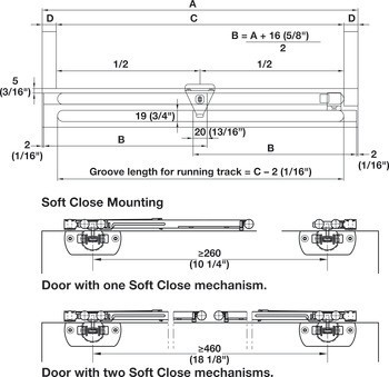 Kování pro posuvné dveře, Hawa Clipo 16 MF, sada