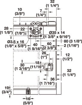 Kování pro posuvné dveře, Hawa Clipo 26 H IF, sada