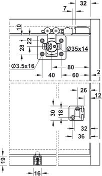 Kování pro posuvné dveře, Hawa Clipo 26 H IF, sada