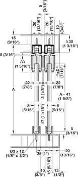 Kování pro posuvné dveře, Hawa Clipo 36 G IF, sada