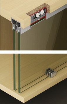 Kování pro posuvné dveře, Hawa Clipo 36 GPK IF, sada