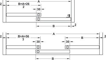 Kování pro posuvné dveře, Hawa Clipo 36 H IF, sada