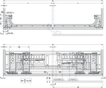 Kování pro posuvné dveře, Hawa Frontino 20 H FB, sada