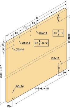 Kování pro posuvné dveře, Hawa Frontino 20 H FB, sada