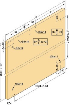 Kování pro posuvné dveře, Hawa Frontino 20 H FB, sada