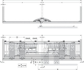 Kování pro posuvné dveře, Hawa Frontino 20 H OS FS, sada