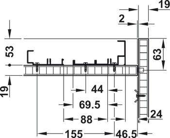 Kování pro posuvné dveře, Hawa Frontino 40, sada