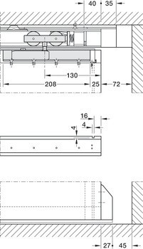 Kování pro posuvné dveře, Hawa Junior 100 B Acoustics / Hawa Junior 100 B Pocket Acoustics, sada