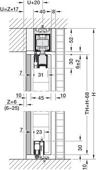 Kování pro posuvné dveře, Hawa Junior 100 B Acoustics / Hawa Junior 100 B Pocket Acoustics, sada