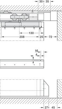 Kování pro posuvné dveře, Hawa Junior 100 B Acoustics / Hawa Junior 100 B Pocket Acoustics, sada