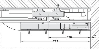 Kování pro posuvné dveře, Hawa Junior 100 B, sada