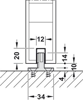 Kování pro posuvné dveře, Hawa Junior 100 B, sada