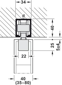 Kování pro posuvné dveře, Hawa Junior 100 B, sada