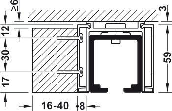 Kování pro posuvné dveře, Hawa Junior 120 B / 120 B Pocket, sada
