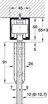 Kování pro posuvné dveře, Hawa Junior 120 GP, sada