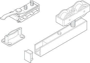 Kování pro posuvné dveře, HAWA Junior 160 B, sada
