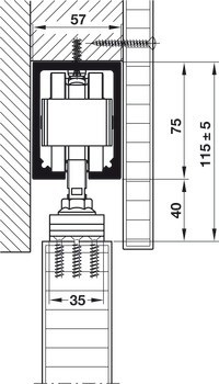 Kování pro posuvné dveře, Hawa Junior 250 A, sada