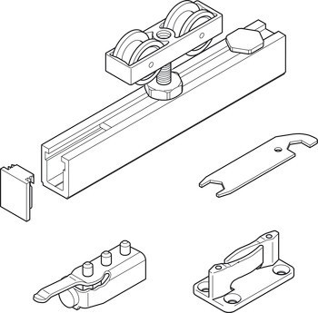 Kování pro posuvné dveře, Hawa Junior 40 B / 40 B Pocket, sada